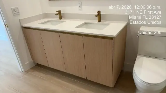 Double vanity installation, 3100 NE 1st Ave, Miami