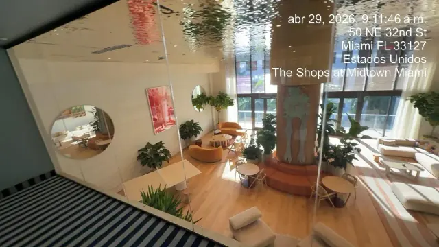 Lobby seating and wall finish, Midtown Miami